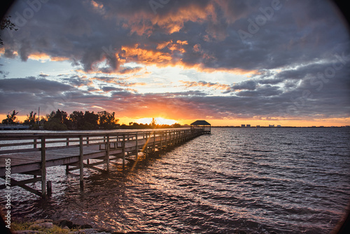 Sunset on the Indian River in Indialantic Florida