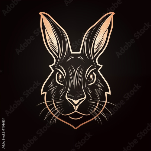 Bunny Elegance: Mascot Head Illustration Logo © ditaja