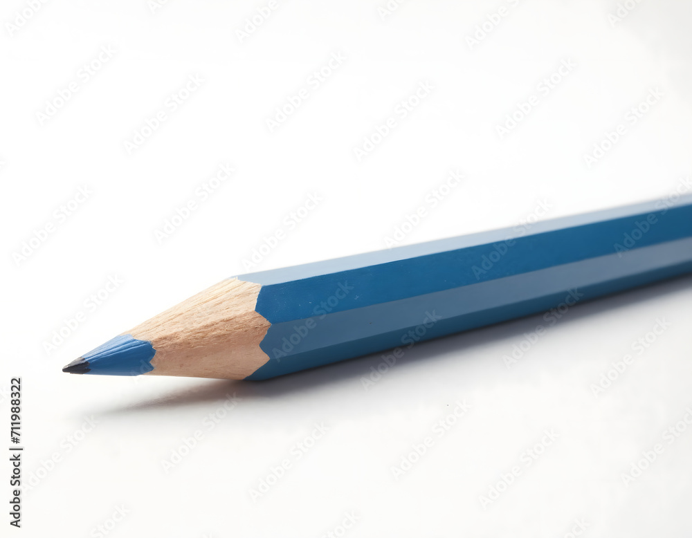 Blue pencils with White outer on white background Blue pencils with White outer on white background