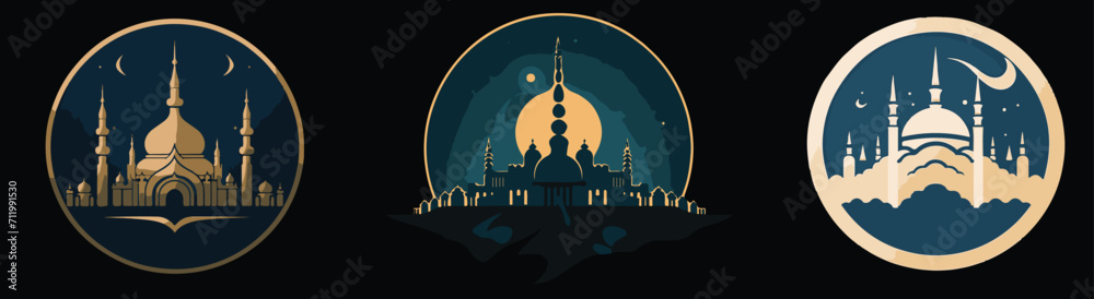 Obraz premium mosque illustration, for logos or other vector illustration needs