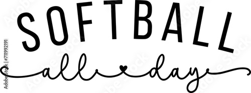 Softball all day SVG vector