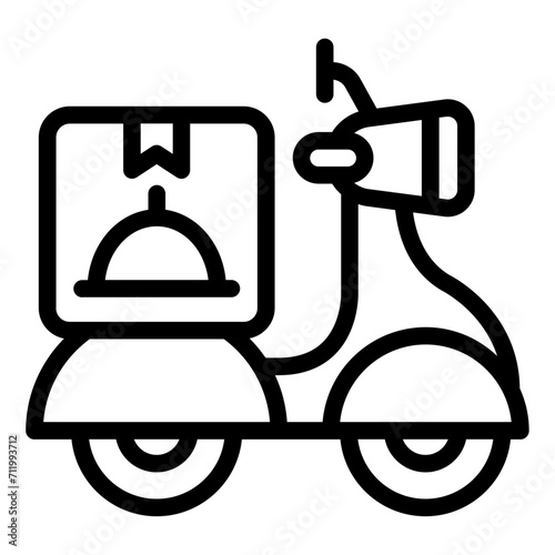 Food Delivery  with scooter icon