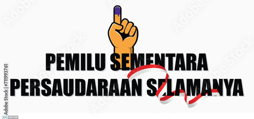 Indonesia Election Day concept.  (translation text kpu, pilpres, serentak PEMILU = election). 3D Render
