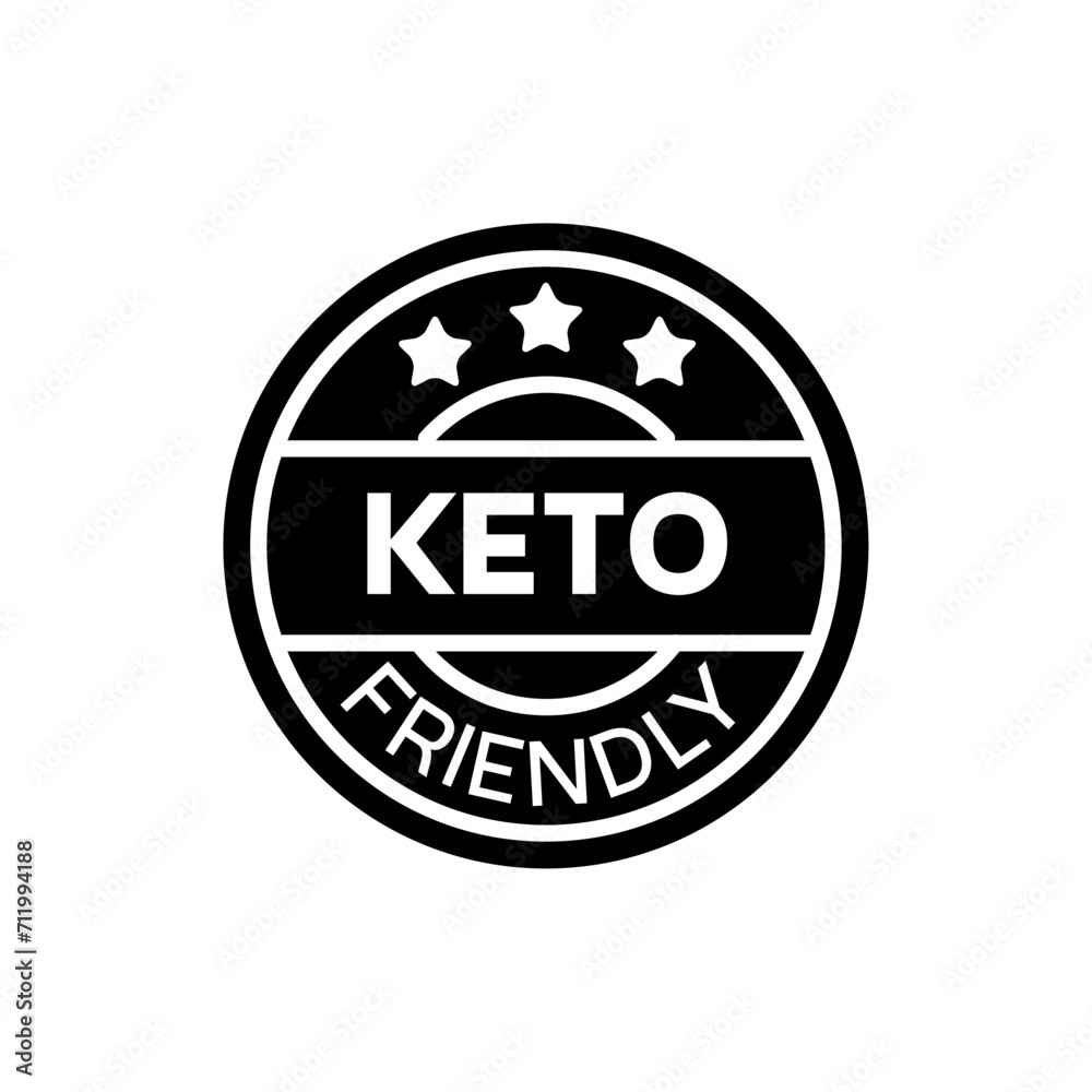 Keto friendly food symbol. Healthy foods ingredient warning symbols