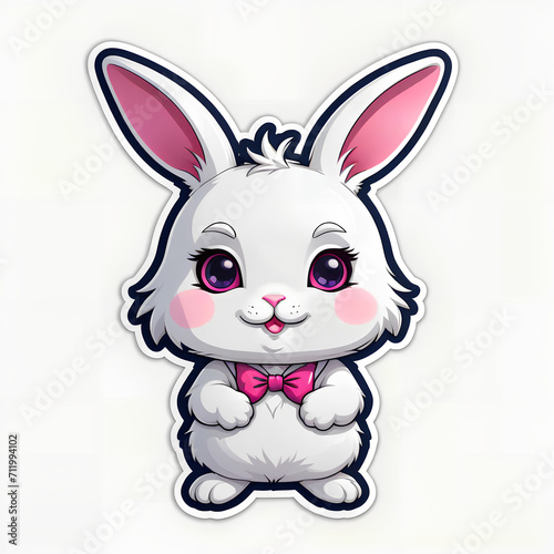 white rabbit sticker