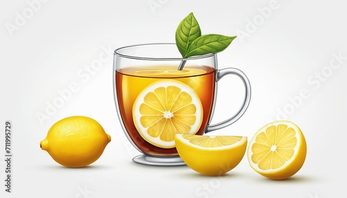 Refreshing Lemon Tea Design Illustration