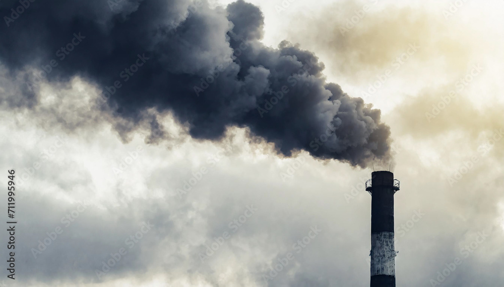 industrial scene with black smoke billowing from factory chimney, symbolizing environmental harm, global warming, and air pollution crisis. industrial scene with black smoke billowing from factory chimney, symbolizing environmental harm, global warming, and air pollution crisis.