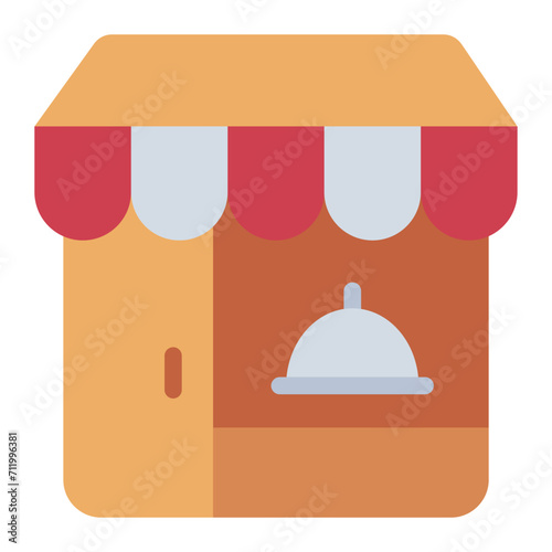 Restaurant building icon