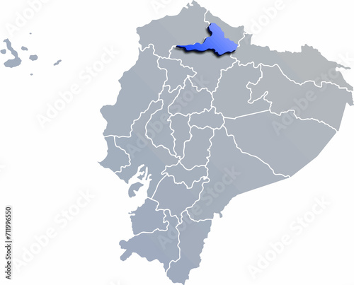 IMBABURA DEPARTMENT MAP PROVINCE OF ECUADOR 3D ISOMETRIC MAP
