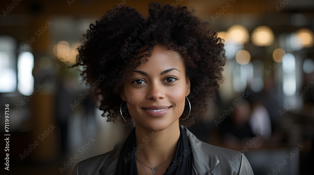 Hyperrealistic close-up photo of an African-American businesswoman - office background - stylish - fashion - project - intense - focused - motivated - dead set on goal Hyperrealistic close-up photo of an African-American businesswoman - office background - stylish - fashion - project - intense - focused - motivated - dead set on goal