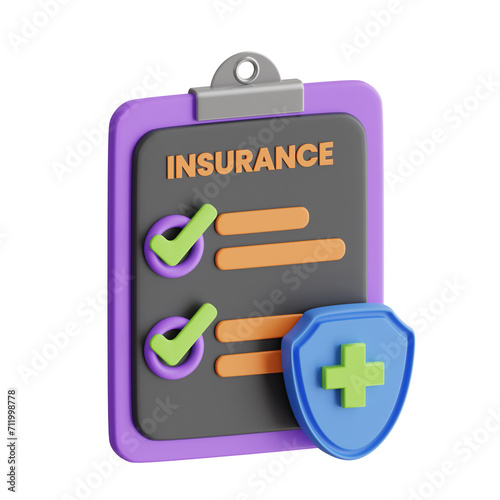 3D Insurance Model Protecting Your Assets and Peace of Mind. 3d illustration, 3d element, 3d rendering. 3d visualization isolated on a transparent background