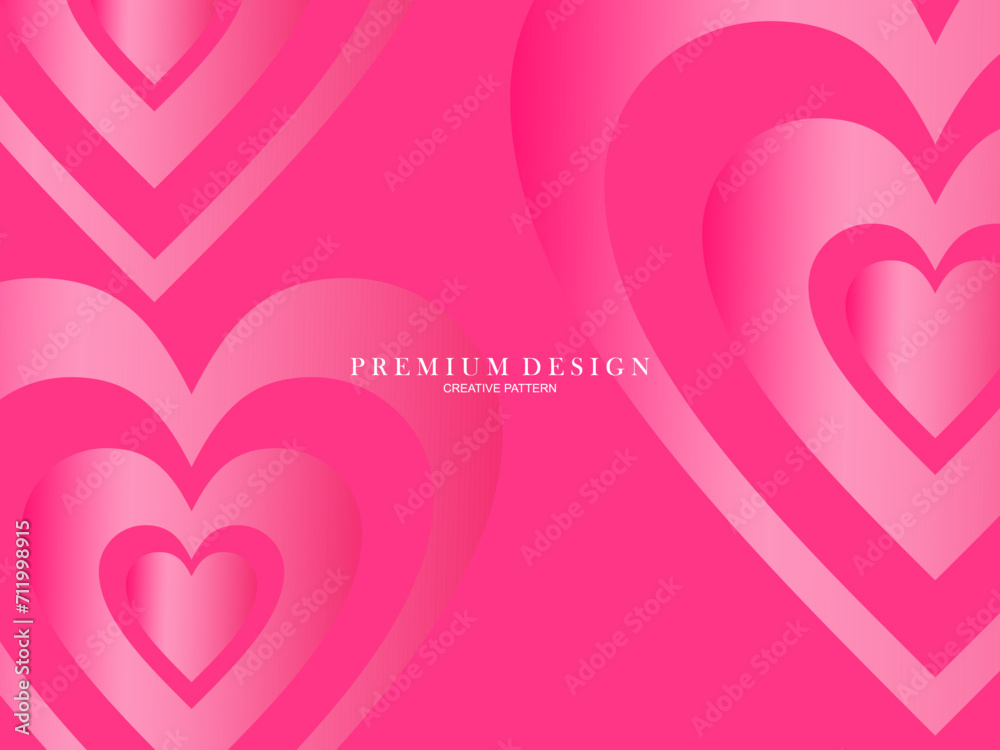 Pink heart background with modern concept. Romantic cute background. Pink heart background with modern concept. Romantic cute background.