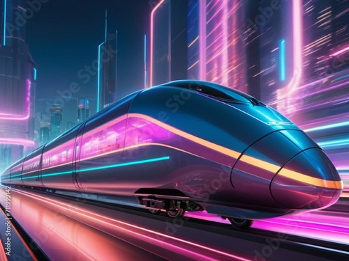 Futuristic metro train 