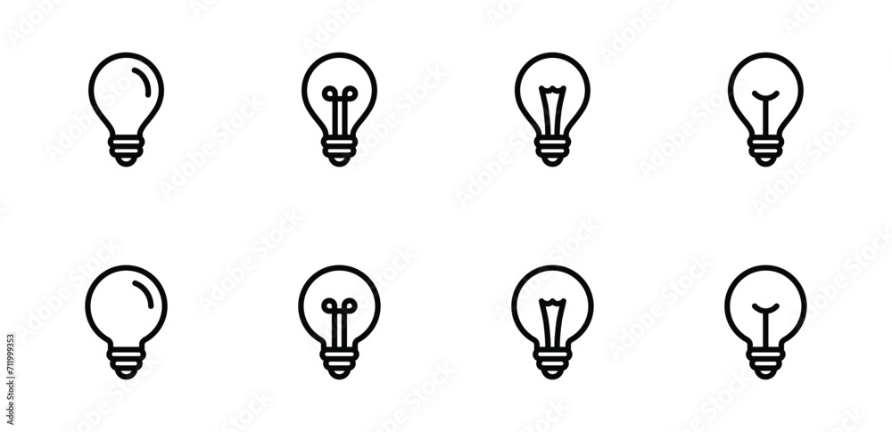 Lightbulb Icon Set. Bulb lamp icon, Lamp icons, Idea light bulb icon vector illustration. Lightbulb Icon Set. Bulb lamp icon, Lamp icons, Idea light bulb icon vector illustration.