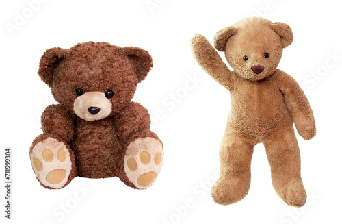 Brown teddy bear baby toy isolated on transparent background.PNG format