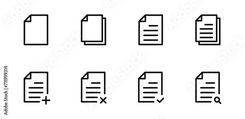 Document icon set vector illustration for website 
