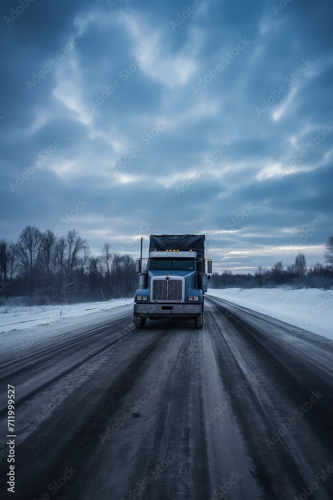 The rhythmic hum of the engine harmonizes with the world's heartbeat as this truck transports vital goods to their final destinations The rhythmic hum of the engine harmonizes with the world's heartbeat as this truck transports vital goods to their final destinations