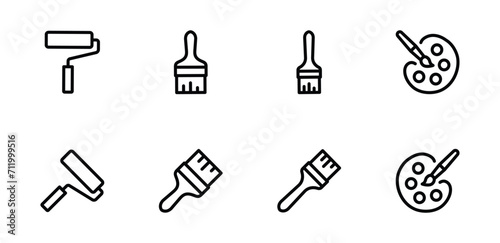 Set of Brushes and Painting icon Vector For Web and mobile apps