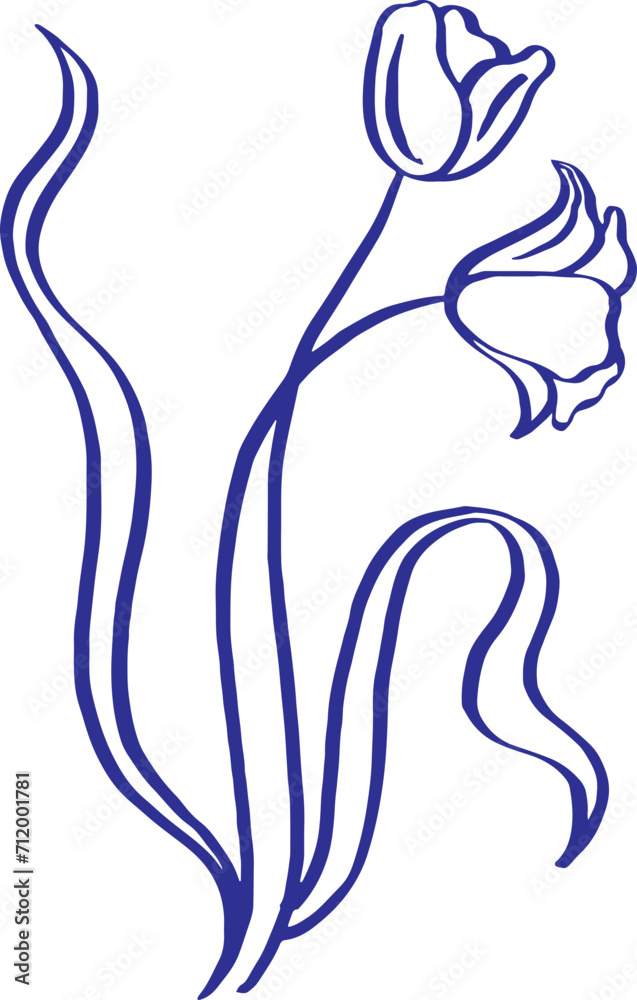 Hand Drawn Abstract Flower Line Art Hand Drawn Abstract Flower Line Art