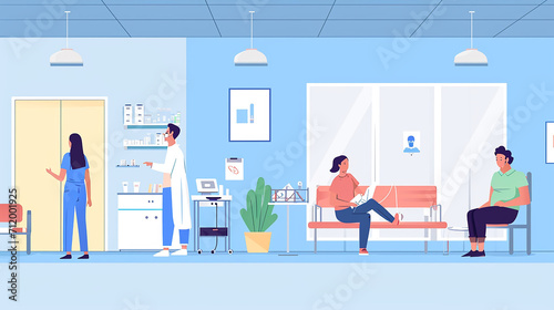 Hospital service concept flat illustration
