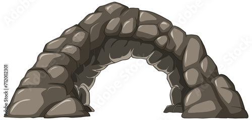Vector illustration of a gray stone arch.