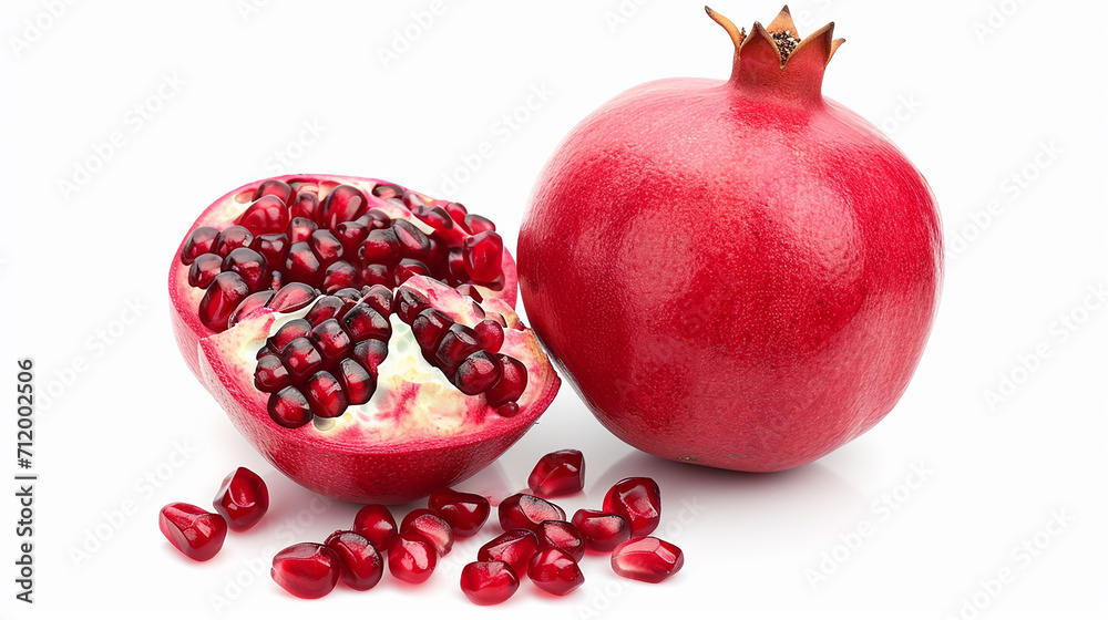 Ripe juicy sweet pomegranate isolated on white background Ripe juicy sweet pomegranate isolated on white background