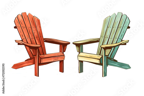 Garden outdoor wooden chair. Traditional garden furniture. isolated on a Transparent background. Generative AI