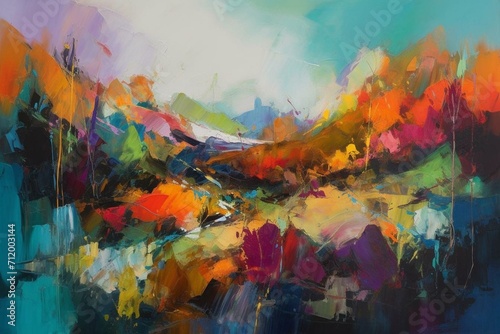 Captivating abstract landscape with vibrant hues. Generative AI
