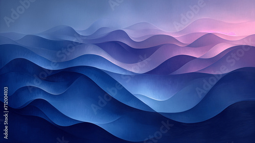Serene Blue Waves Abstract Art