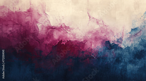 Abstract watercolor background on canvas with a dynamic mix of burgundy  navy blue and cream