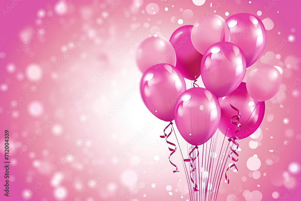 Pink balloons frame with copy space for text. Happy birtday anniversary celebration concept. Pink balloons frame with copy space for text. Happy birtday anniversary celebration concept.
