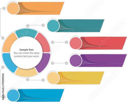 Multi colored pie chart by bar graphs.