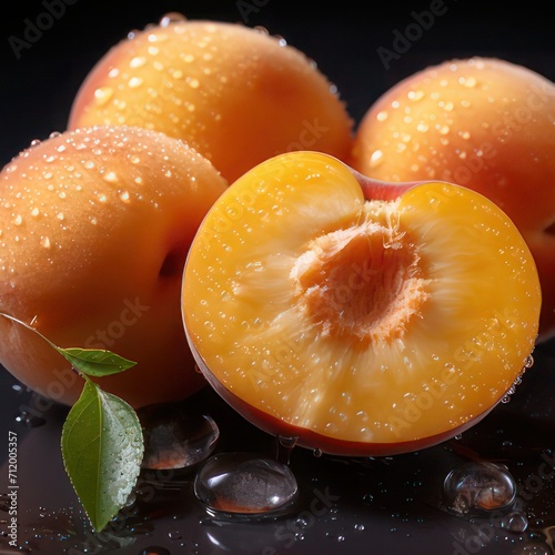 a close up shot of an apricot photo