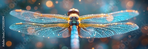 Capture the translucent beauty of a dragonfly's wings,  background image, generative AI