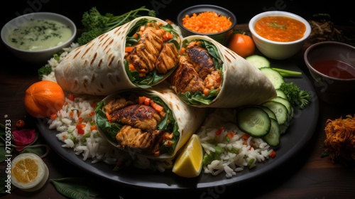 chicken shawarma with vegetables