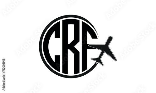 CRF three initial letter circle tour & travel agency logo design vector template. hajj Umrah agency, abstract, wordmark, business, monogram, minimalist, brand, company, flat, tourism agency, tourist