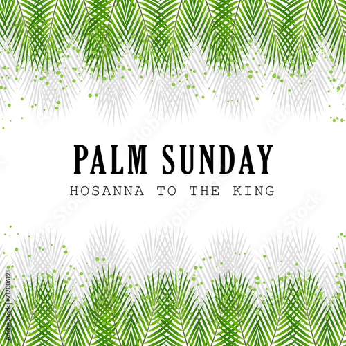 palm sunday vector illustration background. it is suitable for card, banner, or poster photo