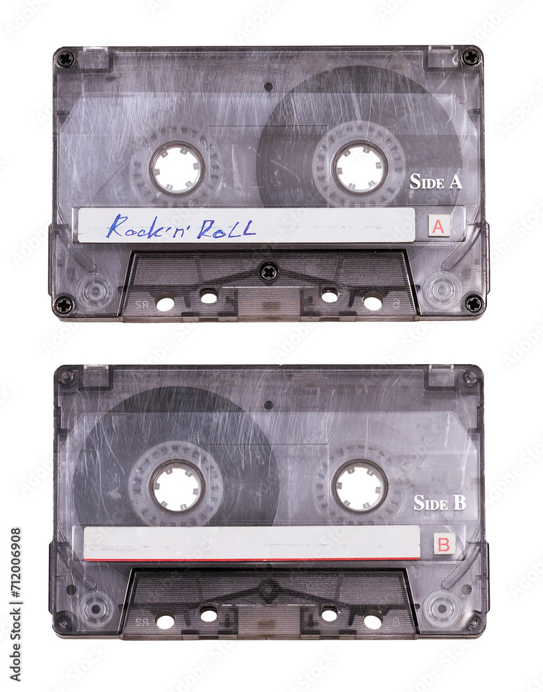 Fototapeta premium audio cassette isolated on white background