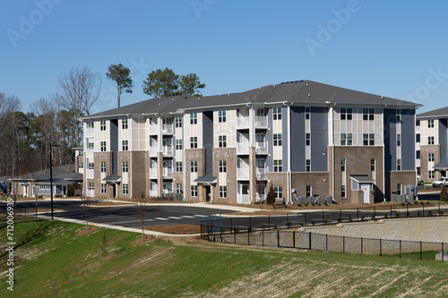 New apartment buildings in fall, winter