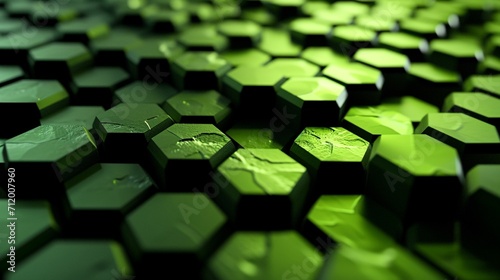 Abstract green technology hexagonal background.