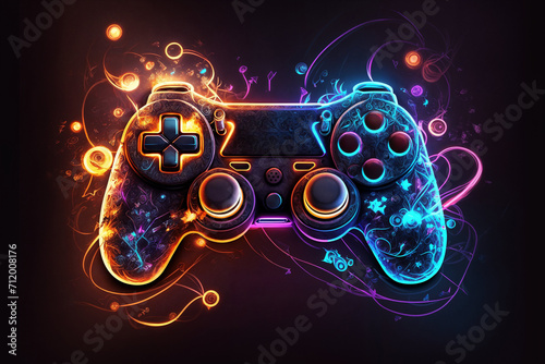 abstract video game controller artwork	