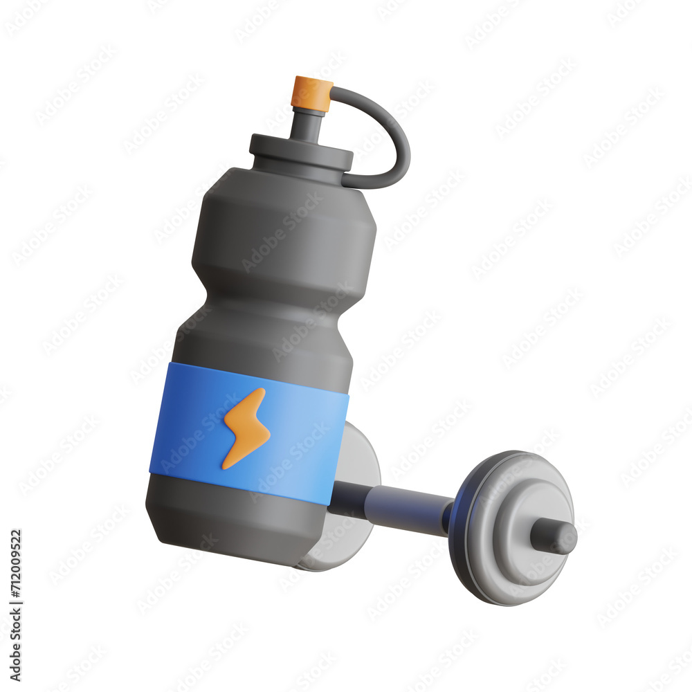 Naklejka premium 3D Nutrition Model Intersection of Health and Wellness. 3d illustration, 3d element, 3d rendering. 3d visualization isolated on a transparent background
