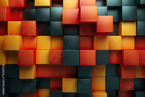 Abstract Colorful Square Shape Cube Blocks Pattern, Geometric Shapes Design for Poster Background