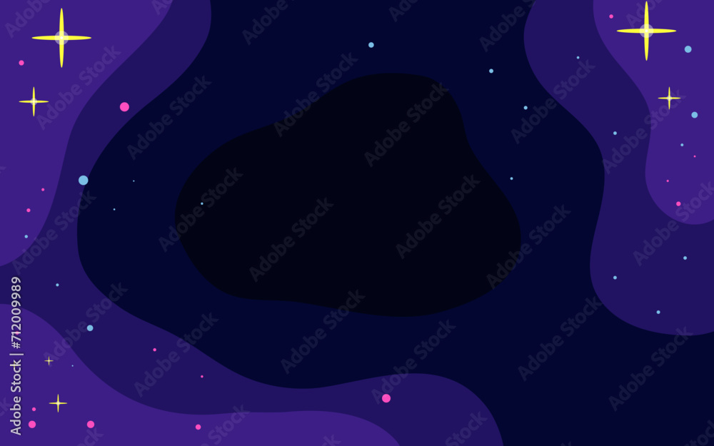 Fototapeta premium Vector space background . Cute flat style template with Stars in Outer space