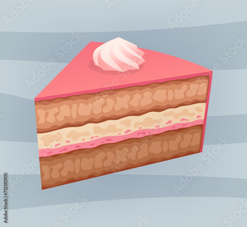 Slice of raspberry mousse cake