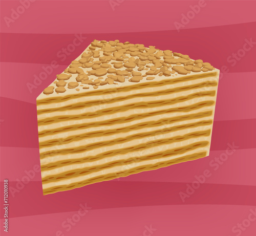 Canvas Print Slice of napoleon cake