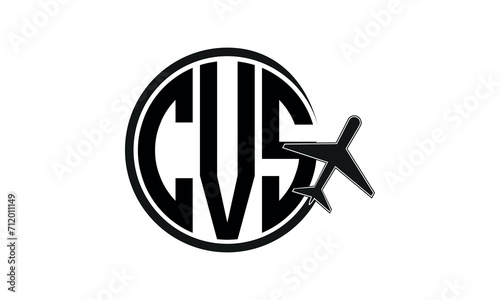 CVS three initial letter circle tour & travel agency logo design vector template. hajj Umrah agency, abstract, wordmark, business, monogram, minimalist, brand, company, flat, tourism agency, tourist