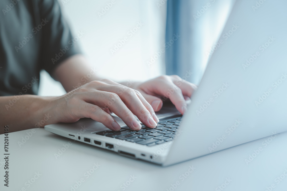 Close up of business people hands typing keyboard on keyboard computer desktop for working online, Writing email, Website meeting. Blogger, Online job concept. Close up of business people hands typing keyboard on keyboard computer desktop for working online, Writing email, Website meeting. Blogger, Online job concept.