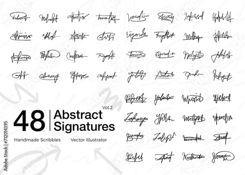 collection of signature doodles for design needs