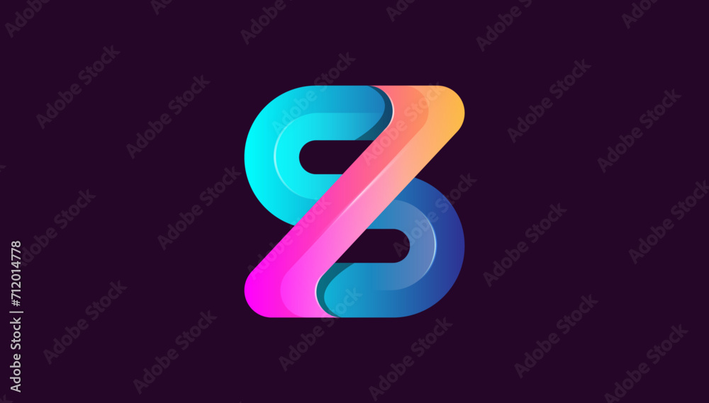 Gradient 3d alphabet letter S logo design Gradient 3d alphabet letter S logo design
